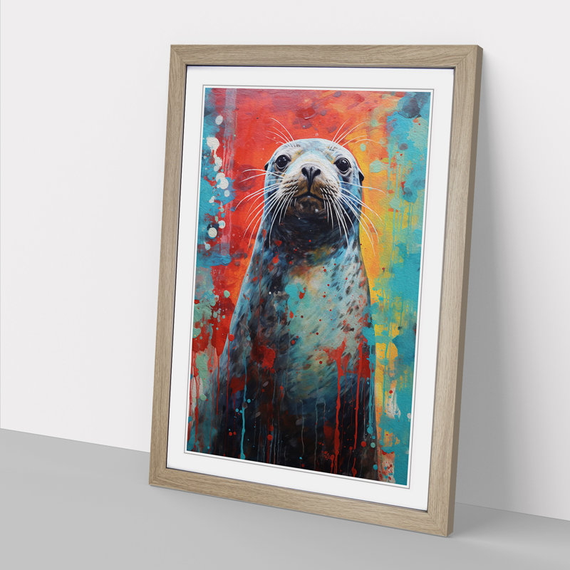 Seal Abstract No.2 - Framed Print, Oak Framed, 34cm H x 25cm W x 2cm D