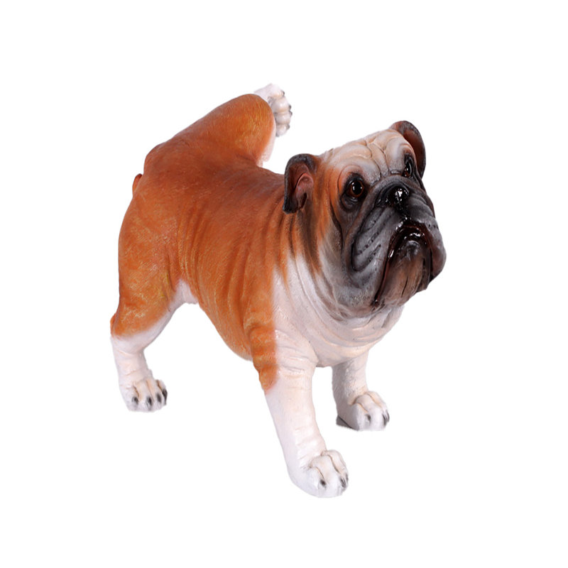Statue de bouledogue en peluche grandeur nature