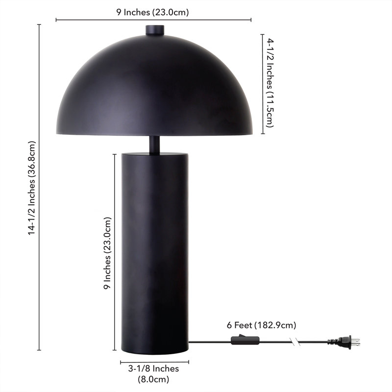York 15" Tall Mini Lamp with Metal Shade, Black