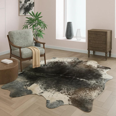 Animal Print Leather Hand Tufted 2cm X 1cm Area Rug