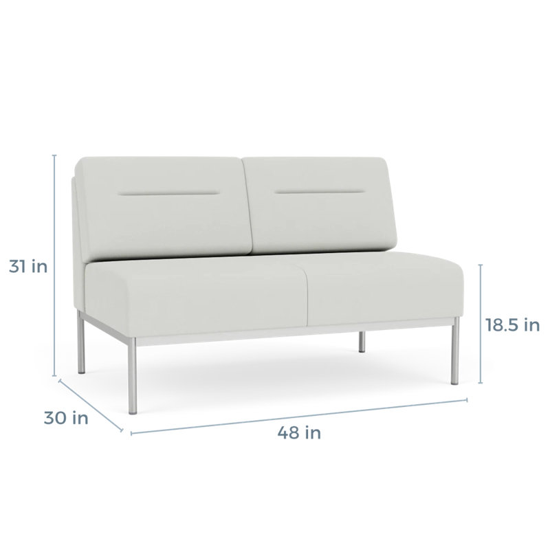 Causeuse Darsey, Sans alimentation, Argent argent, Ombre portes ouvertes