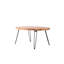 Console ovale en bois récupéré - bois massif naturel, élégante table de salon pliable chic