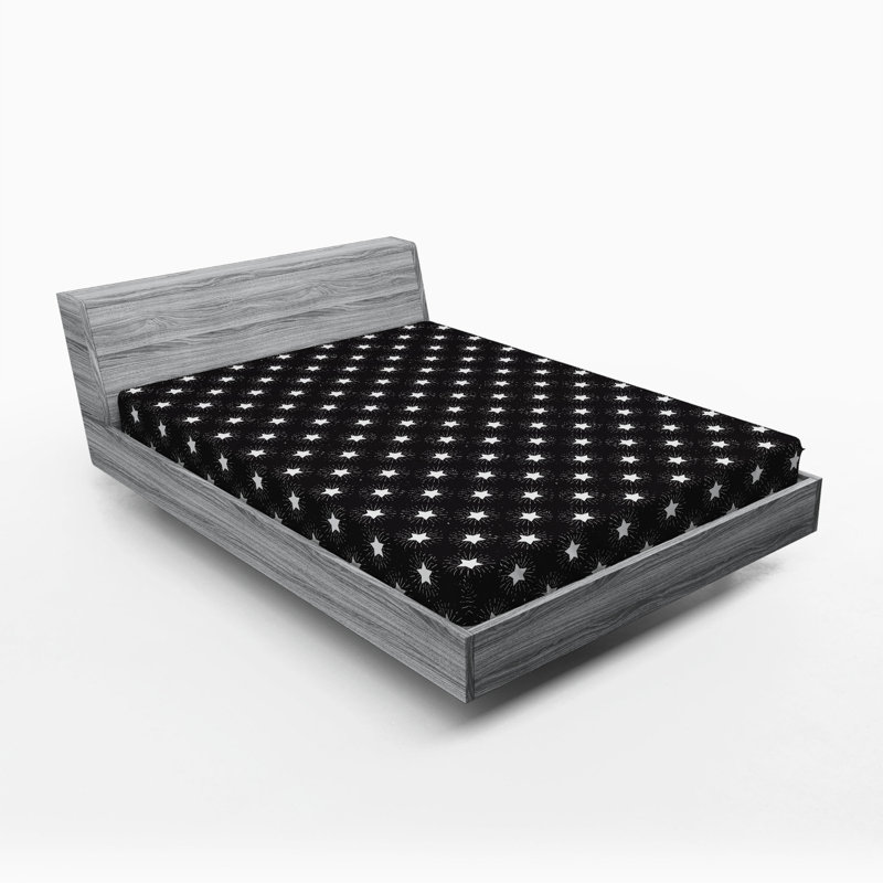 Grunge Stars Microfibre Jersey Knit Fitted Sheet, European Kingsize (160 x 200cm)