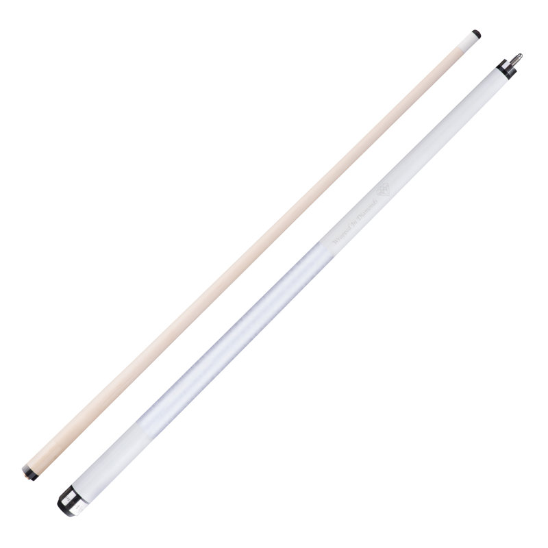 58" White and Beige Maple Wood Pool Cue with Stainless Steel Joint