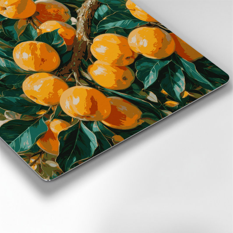 «Fruit Loquat», art mural en métal vert, H 32 po x l 32 po