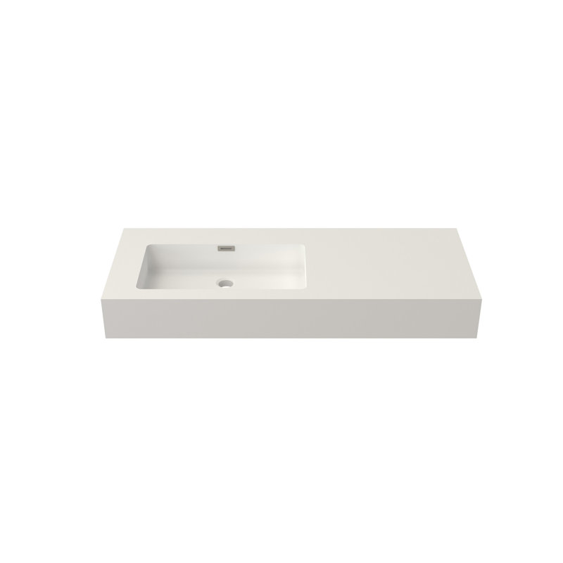 Lavabo de meuble-lavabo à surface en pierre et résine, H 5,9 po x l 47,2 po x P 18,9 po