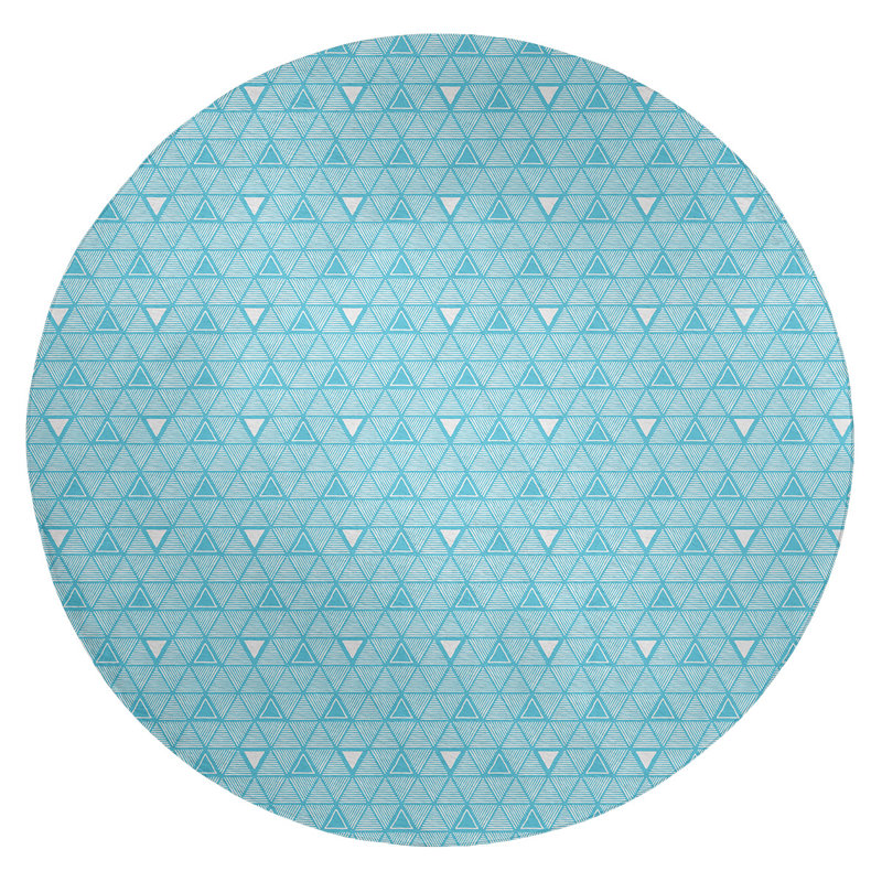 Chenille Geometric Indoor Rug, Round 5'