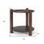 Table de bout en marbre et bois massif 26 po avec tablette