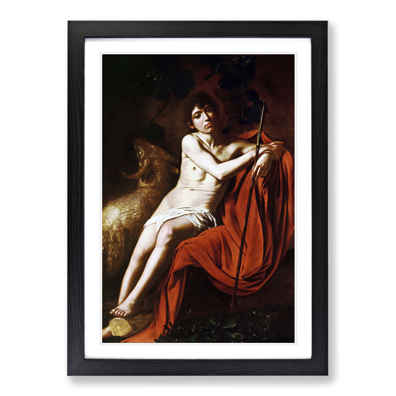 John the Baptist by Caravaggio - Framed Print, Black Framed, 36cm H x 27cm W x 2cm D