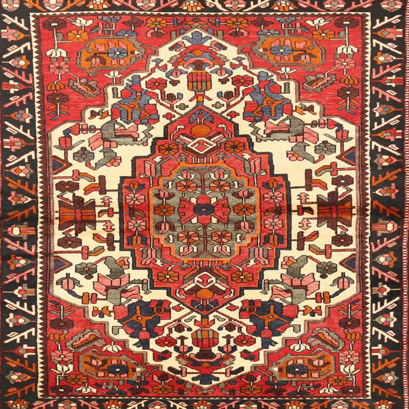 Tapis rouge à motif sud-ouest, Carré 8 pi