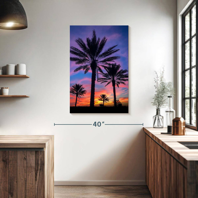 Harnek Dramatic Sunset Palms, 39" H x 26" W