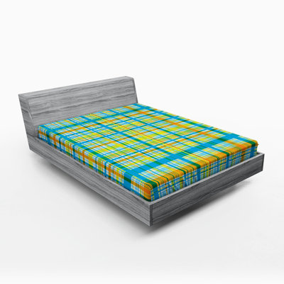 Microfiber Plaid Fitted Sheet