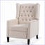 Fauteuils inclinables | Fauteuil inclinable manuel de 27,16 po de largeur | 3 positions de vitesse | Structure en bois massif | Beige | Tissu-1360889175