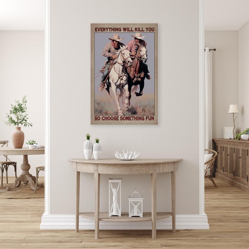 Impression sur toile par Kylieanne Cowboys, H 14 po x l 11 po x P 1,25 po
