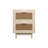 Rattan Nightstand, Wood End Table, Side Table with 2 Faux Rattan-Decorated Drawers, Bedside Table,Wood Accent Table with Storage for Livingroom, Bedroom,Burly wood
