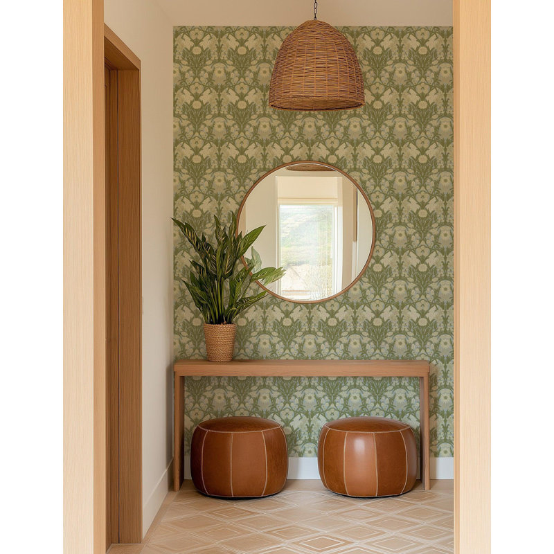 Wild Meadow - Wallpaper, Afternoon Green, Peel & Stick, Self-Adhesive