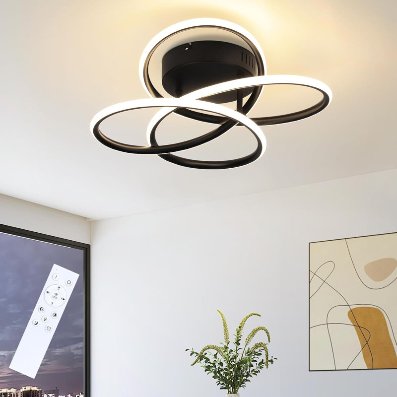 LED Semi Flush Mount, Black