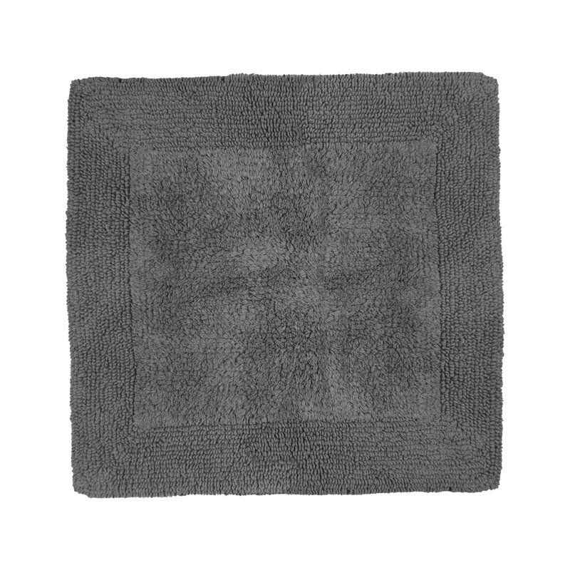 Nagelly Reversible Square Bath Mat, Charcoal