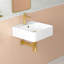 Turner 16" L x 16" W Crisp White Ceramic Square Wall Mount/Vessel Bathroom Sink with Overflow