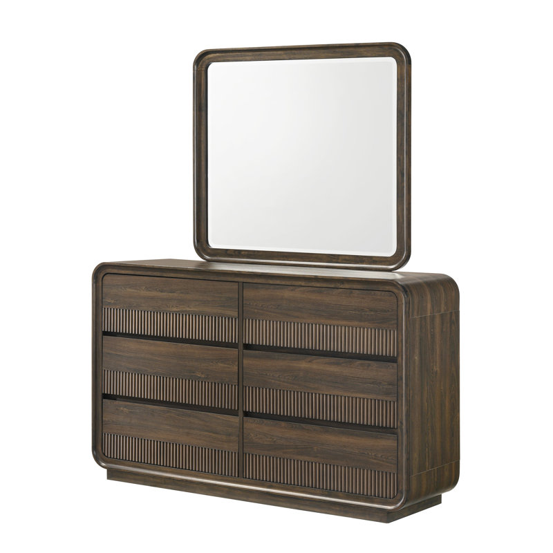 Commode Kinkaid en bois chaud (miroir seulement)