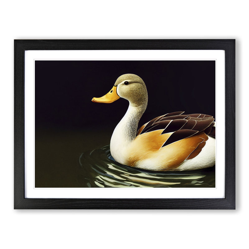 Beguiling Duck - Single Picture Frame Print, Black Framed, 46cm H x 64cm W x 2cm D