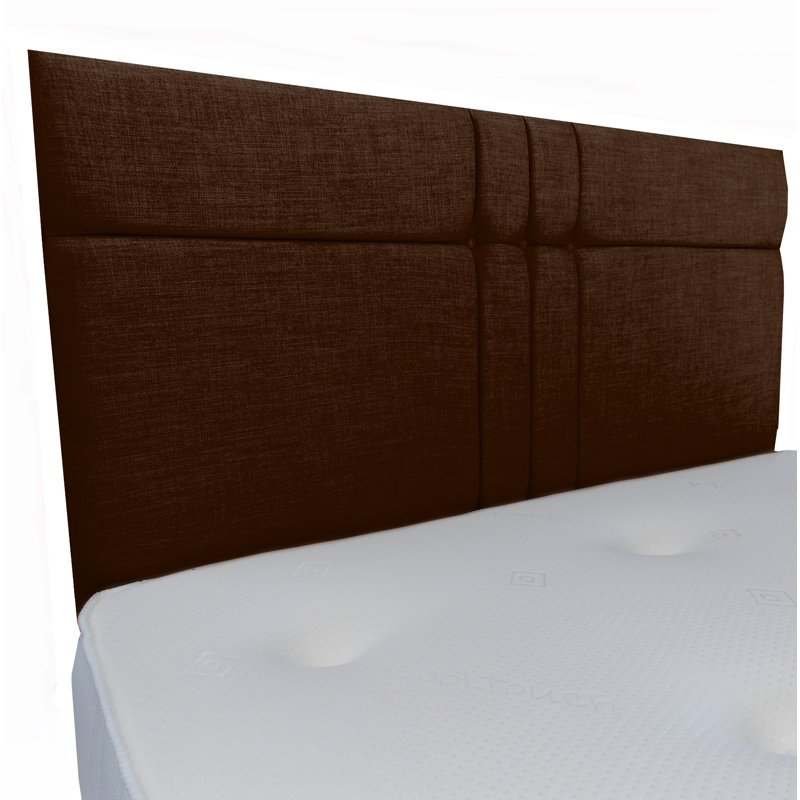 Finna Upholstered Linen Panel Headboard, Kingsize (5'), Brown
