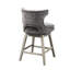 Tabouret de comptoir pivotant gris anthracite, fabrication en bois massif, sans retour automatique, protection en métal argenté x P 21 po x H 37 po Tabouret - revêtement, pieds
