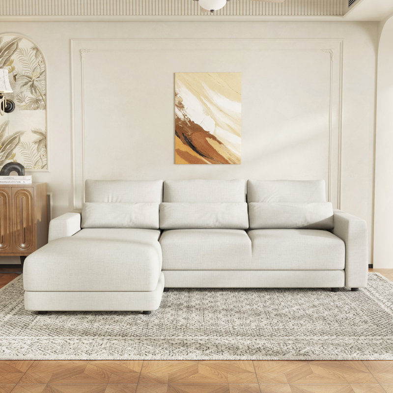Canapé modulaire, canapé modulaire en L avec coussins de dossier amovibles et 3 coussins pour les salons, les bureaux et les appartements