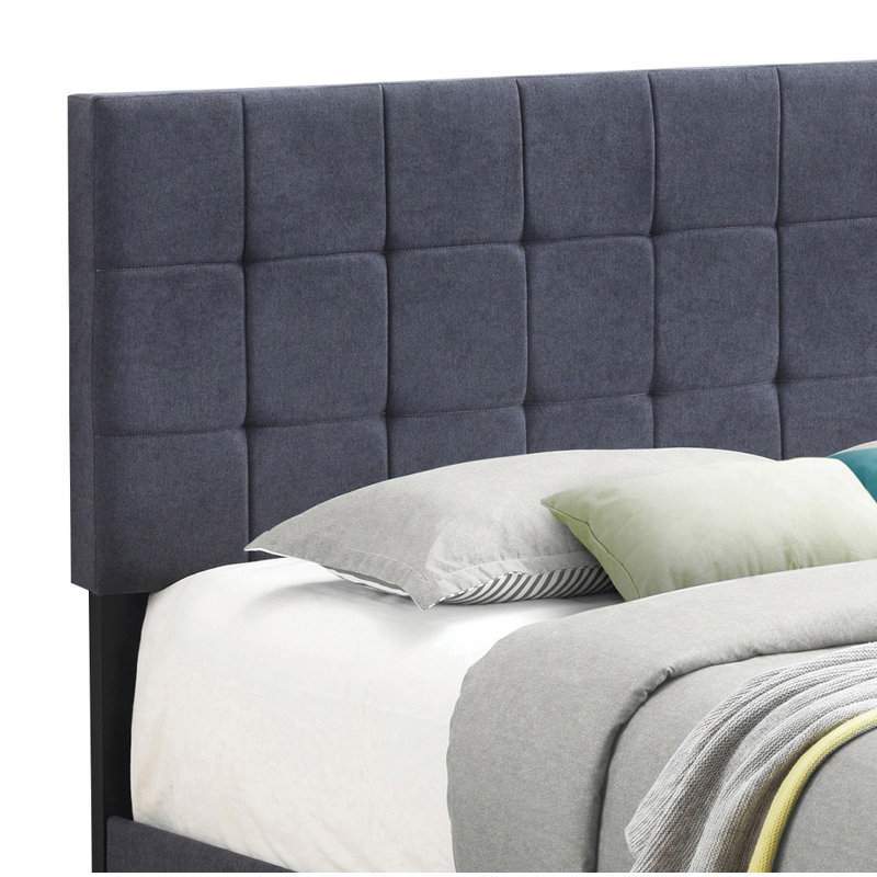 Auerbach Tufted Upholstered Low Profile Platform Bed, Full / Double, Dark Gray
