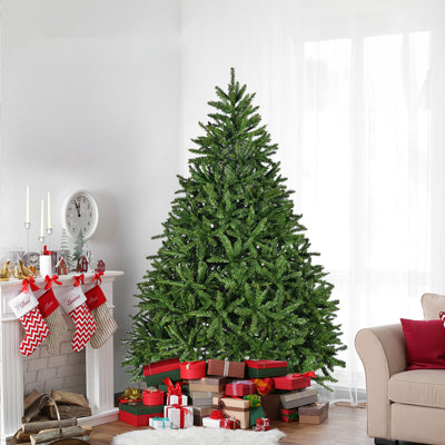 Gotcher 7Ft Premium Hinged Spruce Artificial Christmas Tree with Metal Stand