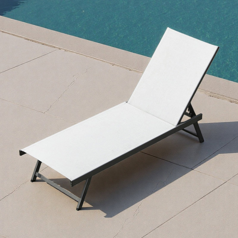 Outdoor leisure beach lounge chair, 1, White