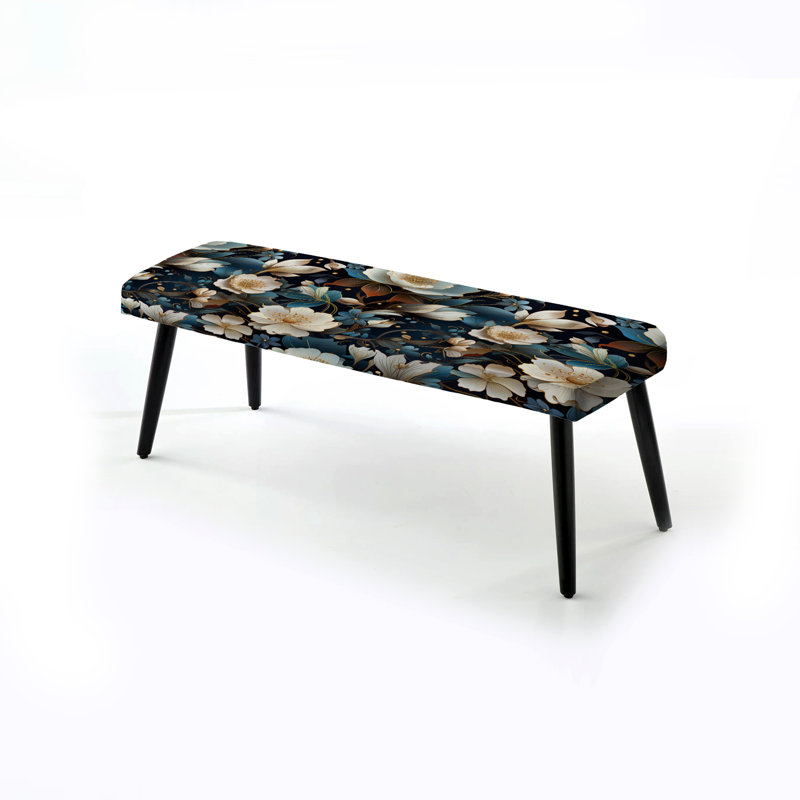 Jewel Tones Flowers Blooms - Banc rembourré floral noir