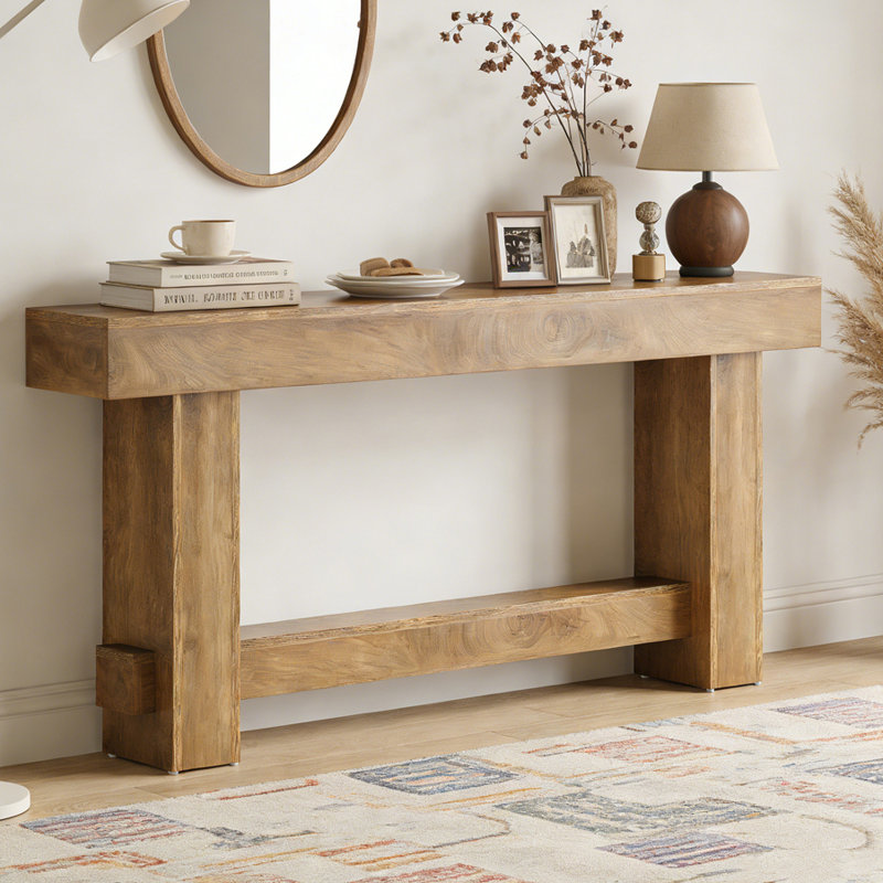 Wooden Farmhouse Sofa Hallway Console Table