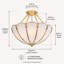 Plafonnier semi-encastré 4 lumières Mid-Century