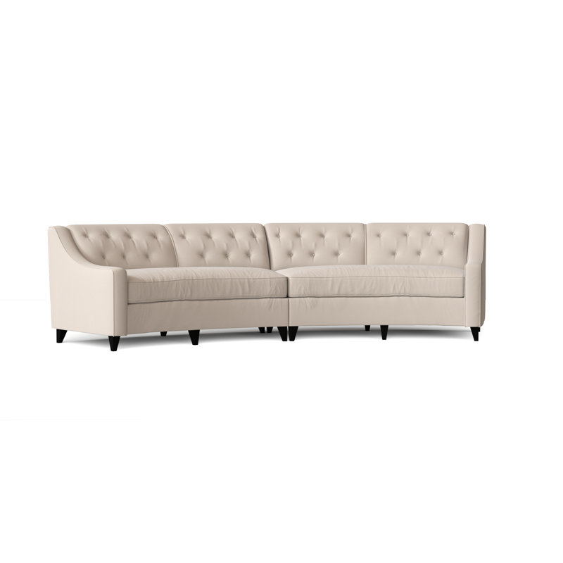 Canapé modulaire de coin symétrique 147 po Charlotte, Gruau Key, Noir, Plumes / duvet