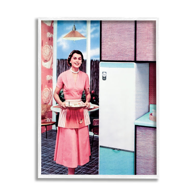 «Retro Kitchen», publicité rétro encadrée sur bois par Kathy Alper, impression, H 14 po x l 11 po
