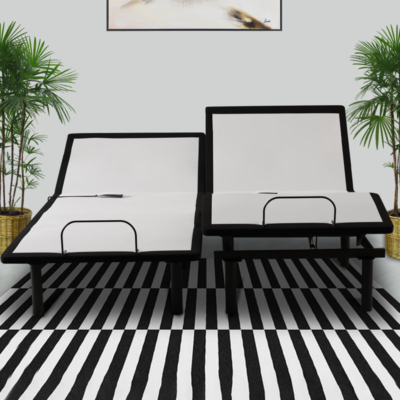 Shartlesville 15-inch Adjustable Bed Base With Head and Foot Incline, Remote, Easy Assembly, Split California King