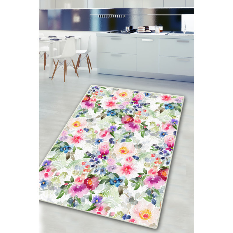 Floral Indoor Rug, Rectangle 4'11" x 7'10"