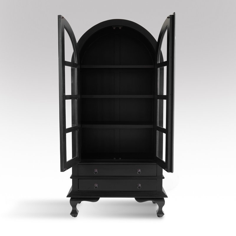 Farreli 39'' Wide Solid Wood Display Stand, Black
