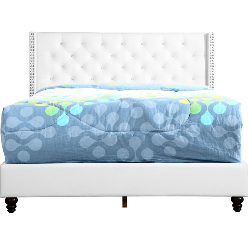 Lit transitionnel chic blanc éclatant - Revêtement pour une nuit douillette et fabrication confortable de H 50 po x l 60 po x P 80 po