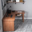 Bureau de direction en L en bois massif brun avec tiroirs-847619579-847619580