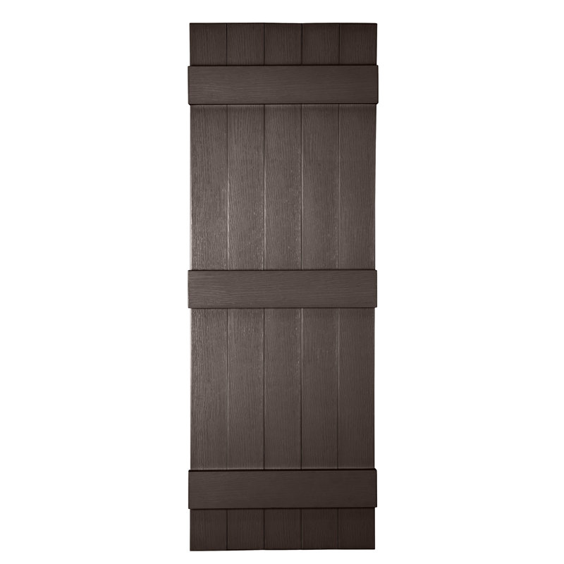 Persiennes personnalisées à 5 planches fermées, 75", Brun Sienna