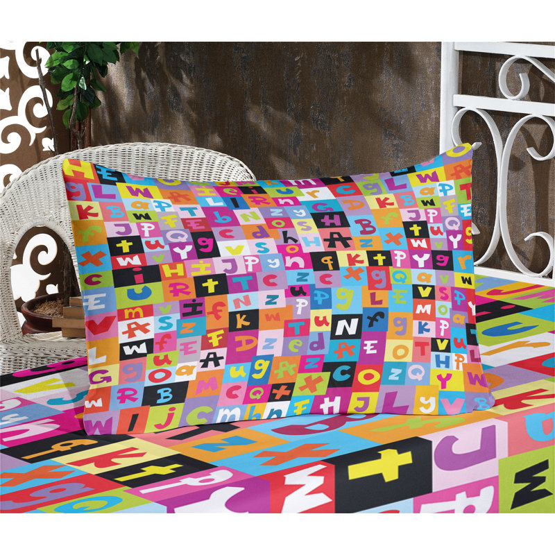 Multicolore drap-housse et coussin décoratif Ambesonne, Ensemble de draps pour lit double + 5 pièces supp