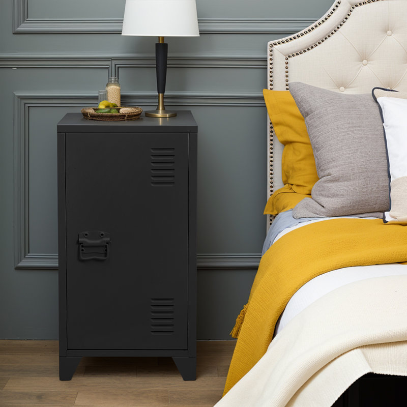 44cm W Steel Bedside Table