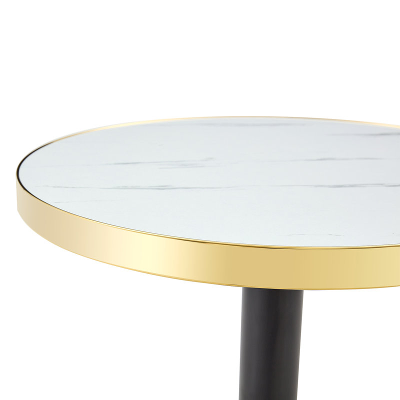 Tables basses compactes et à cocktail, en acier aggloméré marbré de 23,6 po, salle à manger moderne