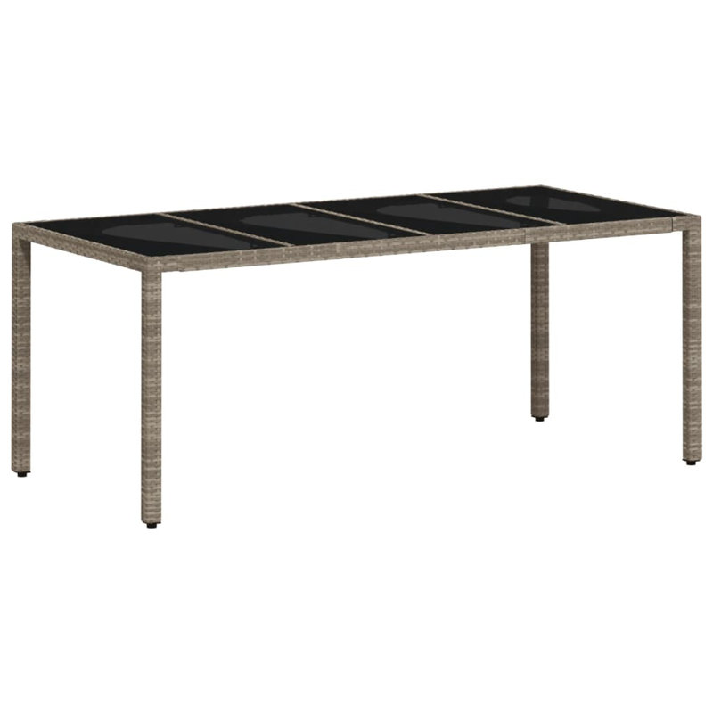 Airidas Rectangular Outdoor Dining Table , cm W 90cm cm D, Light Grey, 75cm H x 90cm W x 190 cm L