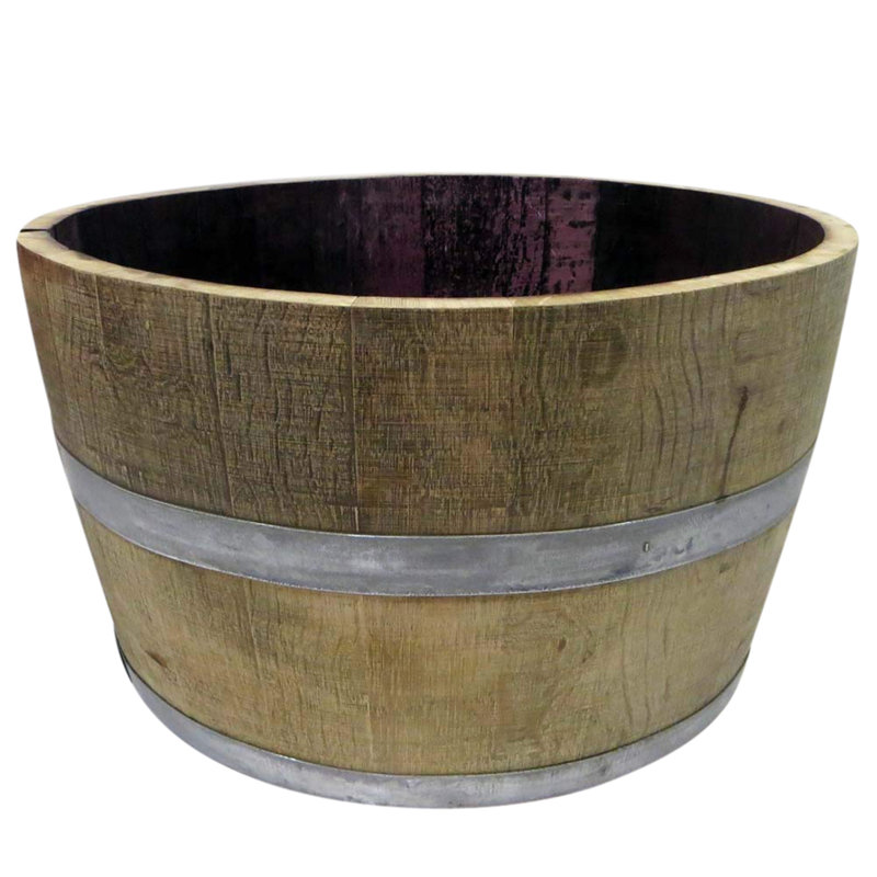 Pot à fleurs demi-tonneau, l 26 po x H 16 po