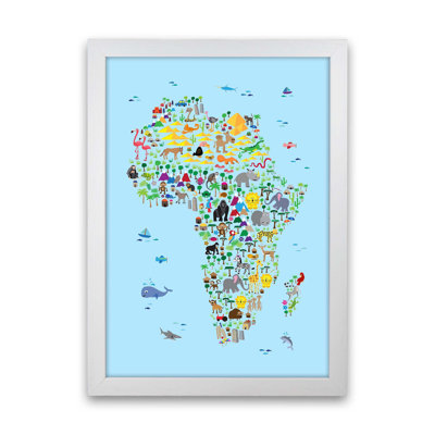 Animal Map Of Africa Nursery by Michael Tompsett - Print