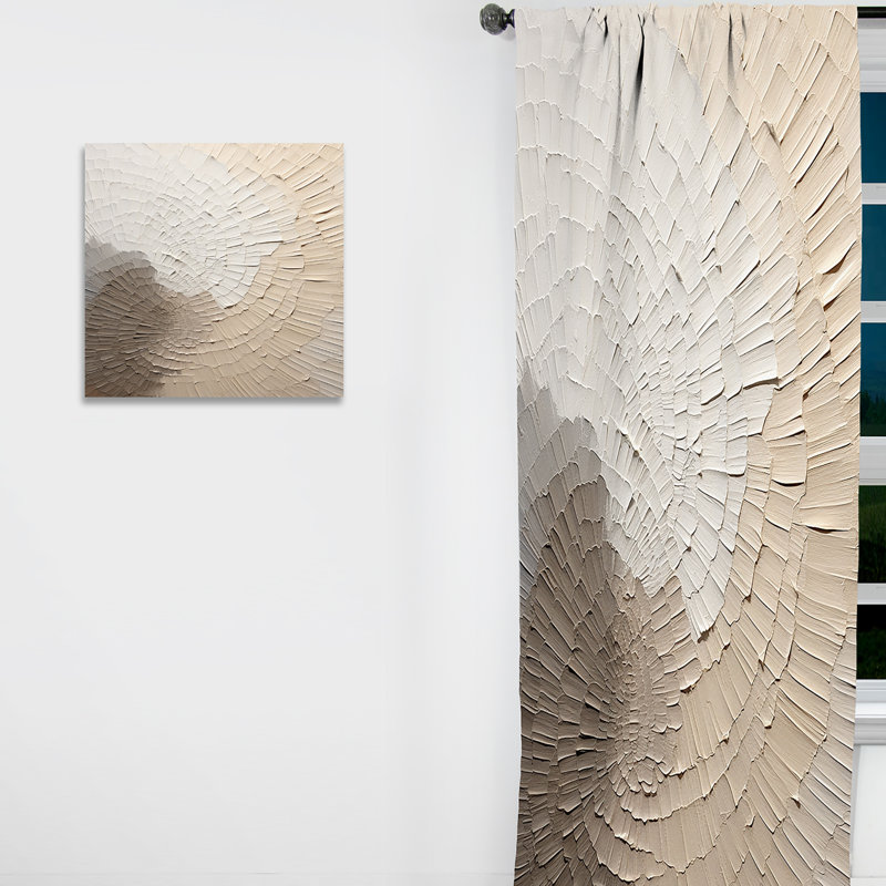 «Graceful Minimalisme», art discret beige - Rideau minimalisme - Velours obscurcissant - 1 panneau, L 52 po x L 108 po