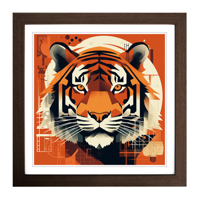 Tiger Constructivism - Single Picture Frame Print on Wood